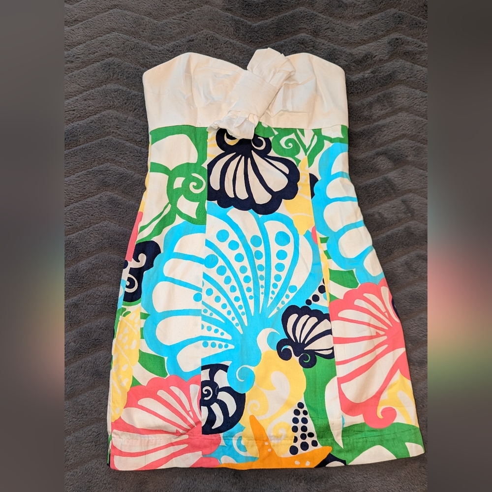 Lilly Pulitzer Krissa Dress in Chiquita Bonita Sz 0 Bow Strapless